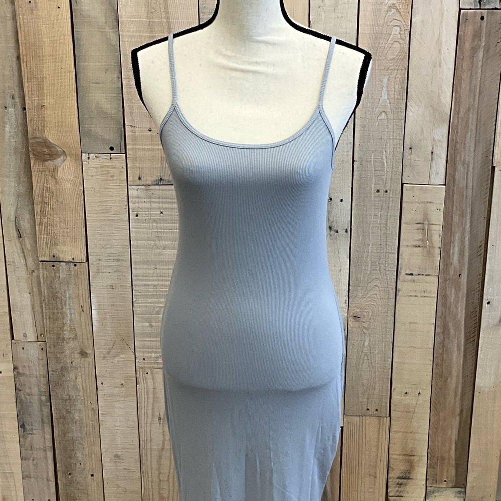 NWT light grey ribbed maxi Skin dress